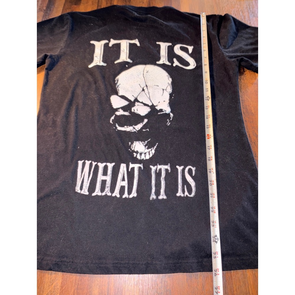 Chicyea Mens Black Skull Graphic T-Shirt It Is What It Is Goth Streetwear Medium - Picture 6 of 6